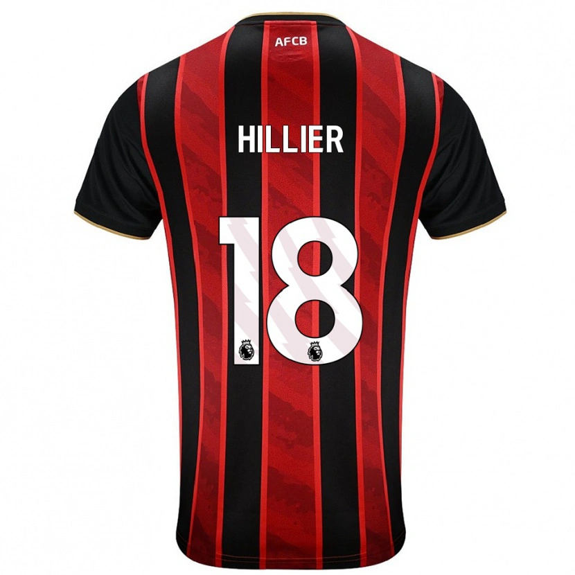 Danxen Uomo Maglia Gemma Hillier #18 Rosso Nero Kit Gara Home 2025/26 Maglietta