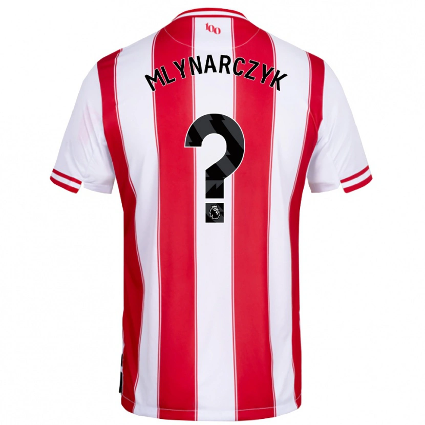 Danxen Uomo Maglia Adam Mlynarczyk #0 Rosso Bianco Kit Gara Home 2025/26 Maglietta