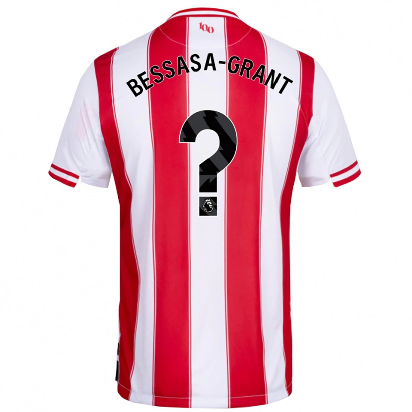 Danxen Uomo Maglia Mekhai Bessasa-Grant #0 Rosso Bianco Kit Gara Home 2025/26 Maglietta