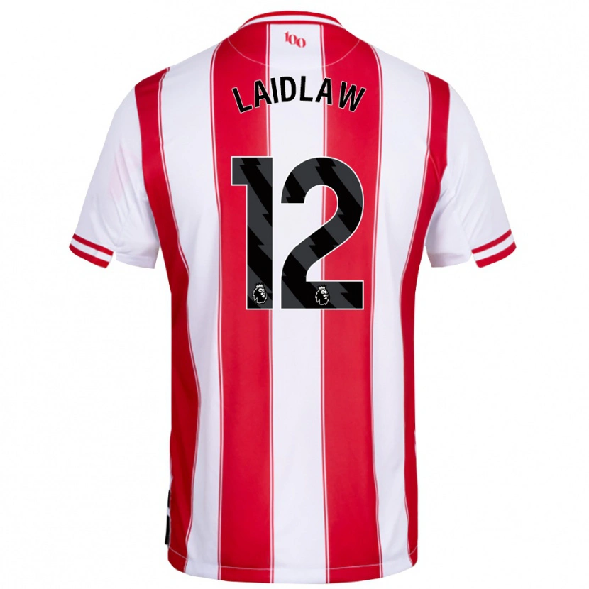 Danxen Uomo Maglia Ethan Laidlaw #12 Rosso Bianco Kit Gara Home 2025/26 Maglietta