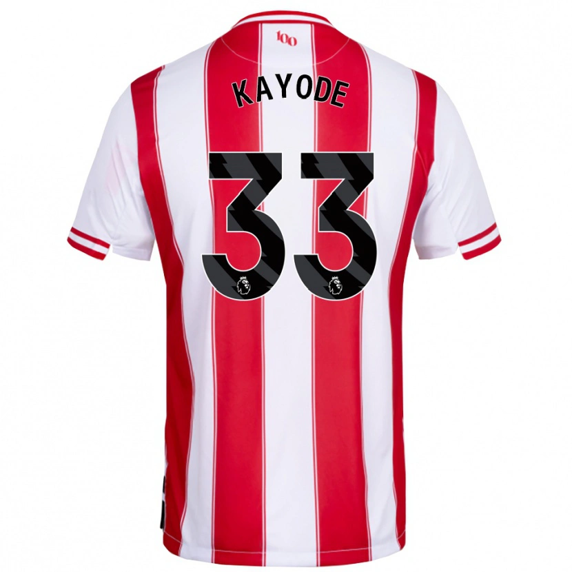 Danxen Uomo Maglia Michael Kayode #33 Rosso Bianco Kit Gara Home 2025/26 Maglietta