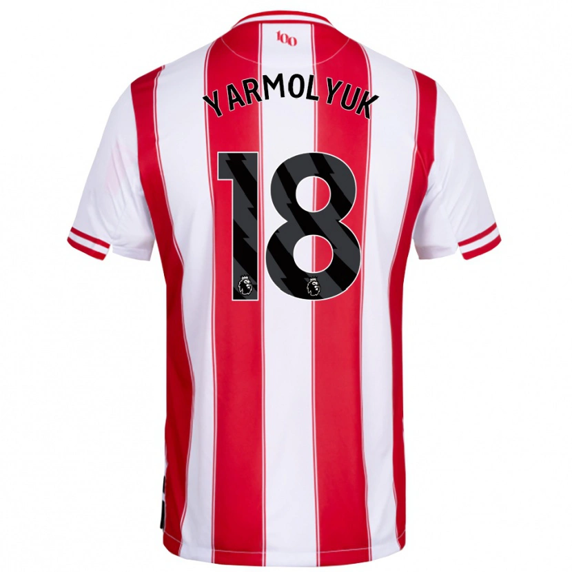 Danxen Uomo Maglia Yegor Yarmolyuk #18 Rosso Bianco Kit Gara Home 2025/26 Maglietta