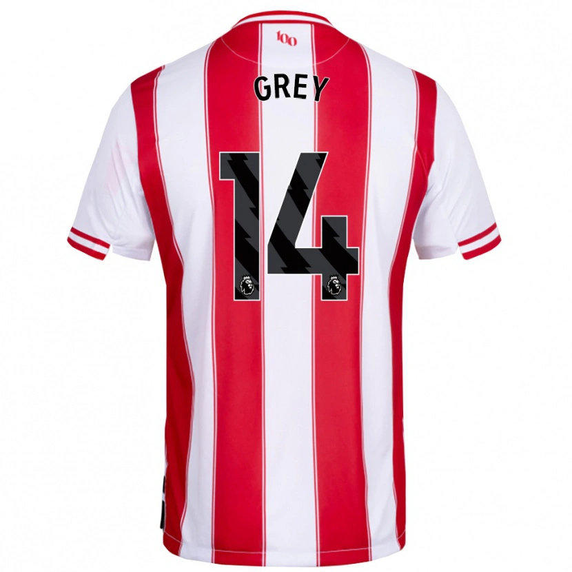 Danxen Uomo Maglia Andre Grey #14 Rosso Bianco Kit Gara Home 2025/26 Maglietta