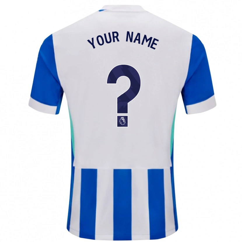 Danxen Uomo Maglia Il Tuo Nome #0 Blu Bianco Kit Gara Home 2025/26 Maglietta