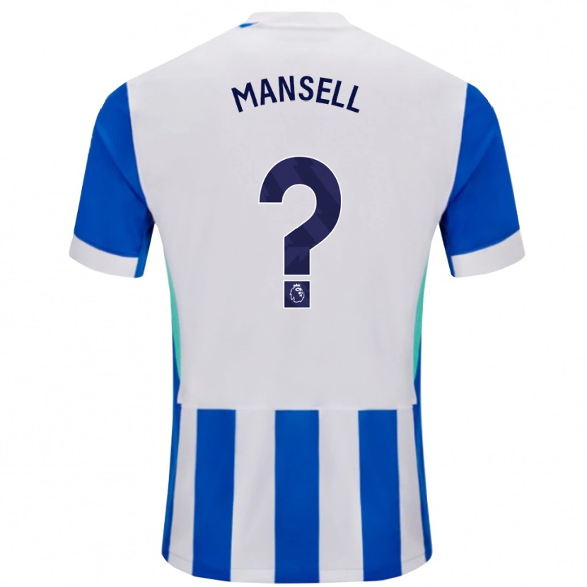 Danxen Uomo Maglia Alfie Mansell #0 Blu Bianco Kit Gara Home 2025/26 Maglietta