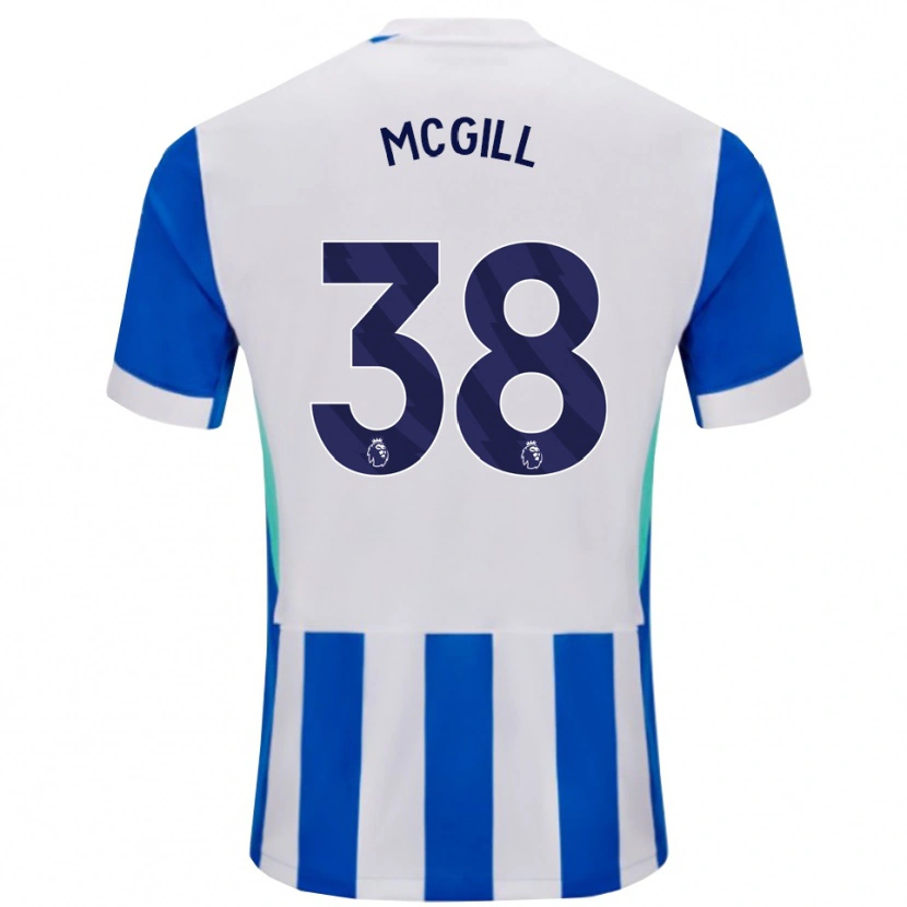 Danxen Uomo Maglia Tom Mcgill #38 Blu Bianco Kit Gara Home 2025/26 Maglietta