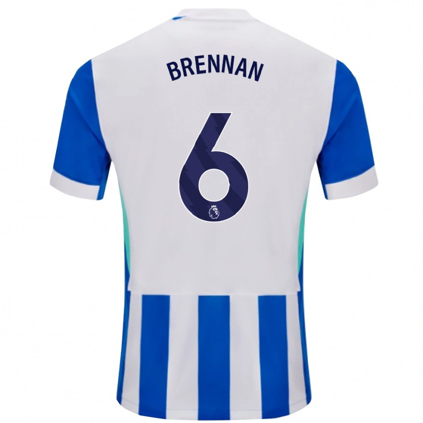Danxen Uomo Maglia Zach Brennan #6 Blu Bianco Kit Gara Home 2025/26 Maglietta