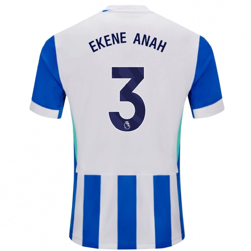 Danxen Uomo Maglia Cristiano Ekene Anah #3 Blu Bianco Kit Gara Home 2025/26 Maglietta