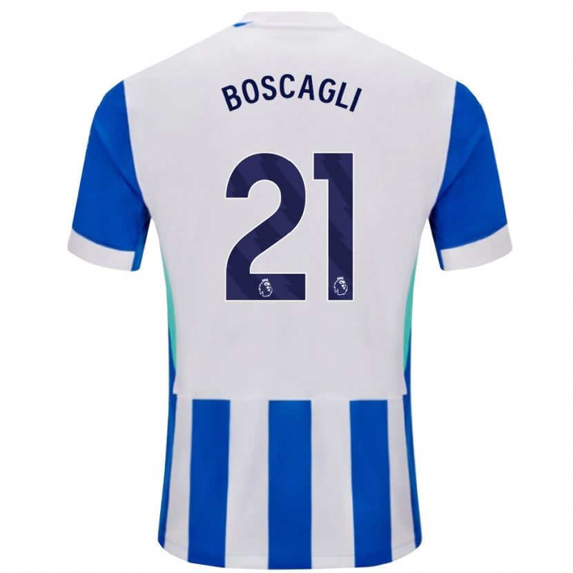 Danxen Uomo Maglia Olivier Boscagli #21 Blu Bianco Kit Gara Home 2025/26 Maglietta