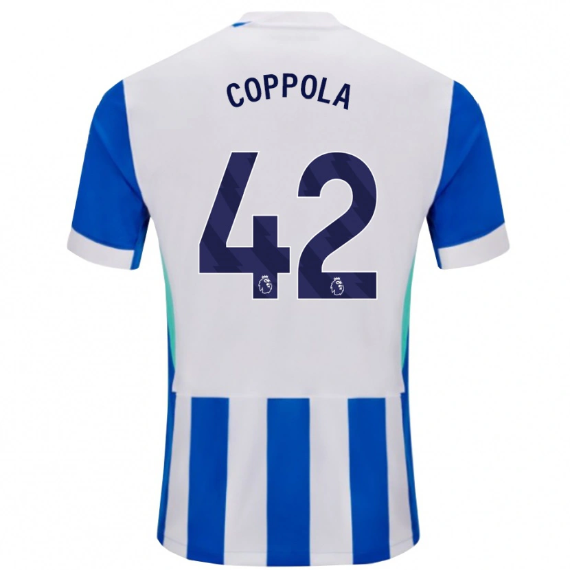 Danxen Uomo Maglia Diego Coppola #42 Blu Bianco Kit Gara Home 2025/26 Maglietta