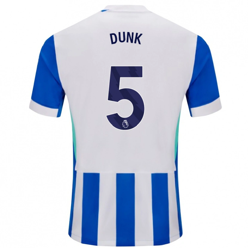 Danxen Uomo Maglia Lewis Dunk #5 Blu Bianco Kit Gara Home 2025/26 Maglietta