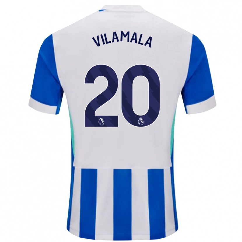 Danxen Uomo Maglia Bruna Vilamala #20 Blu Bianco Kit Gara Home 2025/26 Maglietta