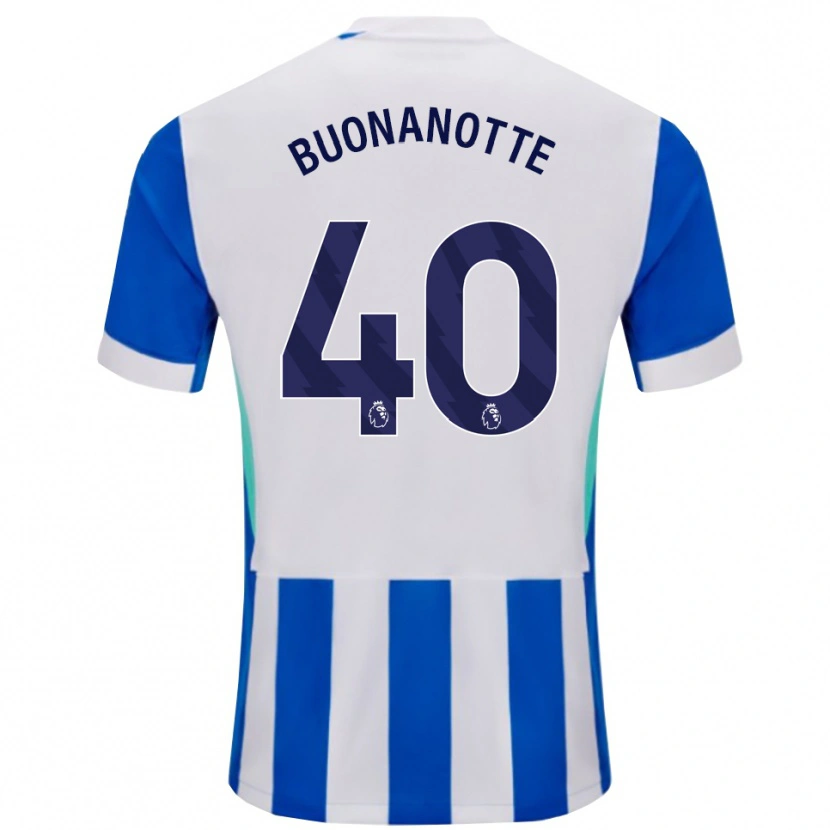 Danxen Uomo Maglia Facundo Buonanotte #40 Blu Bianco Kit Gara Home 2025/26 Maglietta