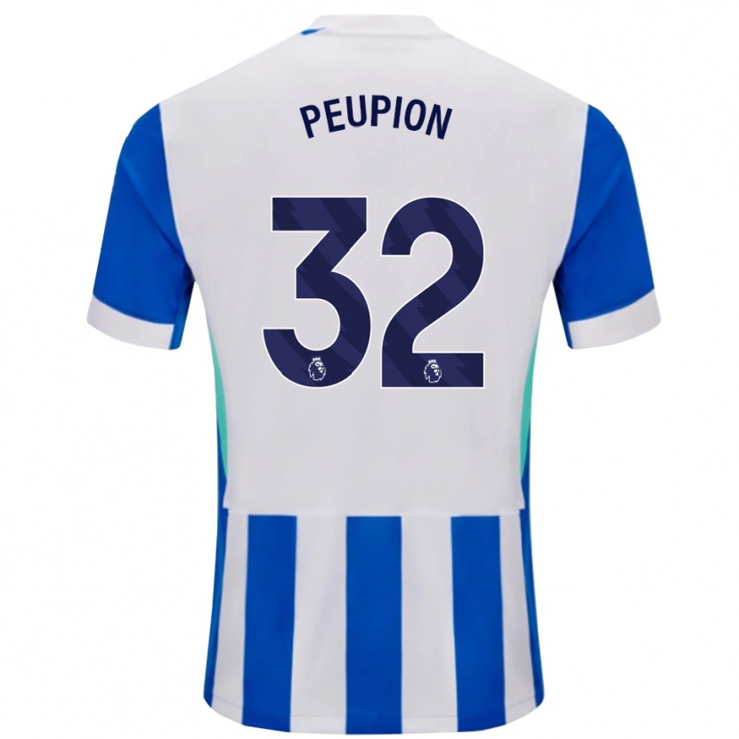 Danxen Uomo Maglia Cameron Peupion #32 Blu Bianco Kit Gara Home 2025/26 Maglietta