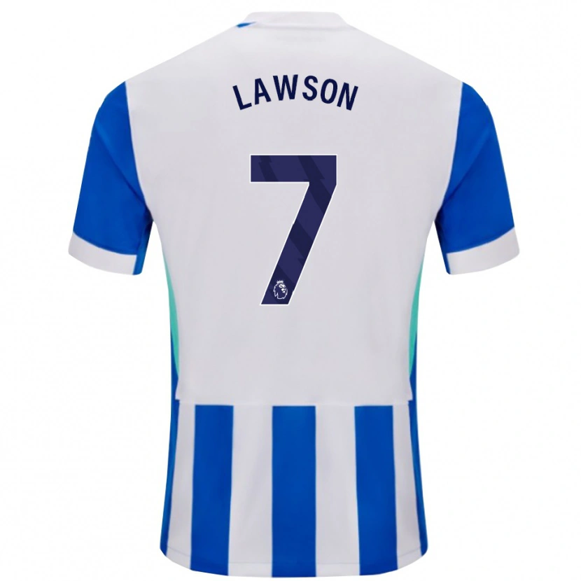 Danxen Uomo Maglia Zebedee Lawson #7 Blu Bianco Kit Gara Home 2025/26 Maglietta