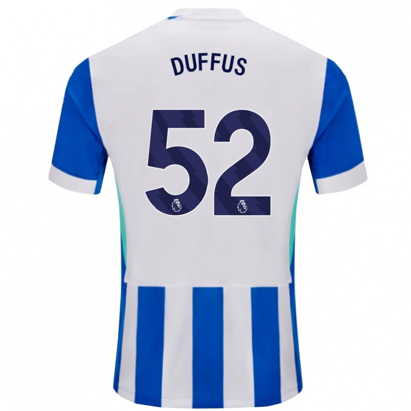 Danxen Uomo Maglia Joshua Duffus #52 Blu Bianco Kit Gara Home 2025/26 Maglietta