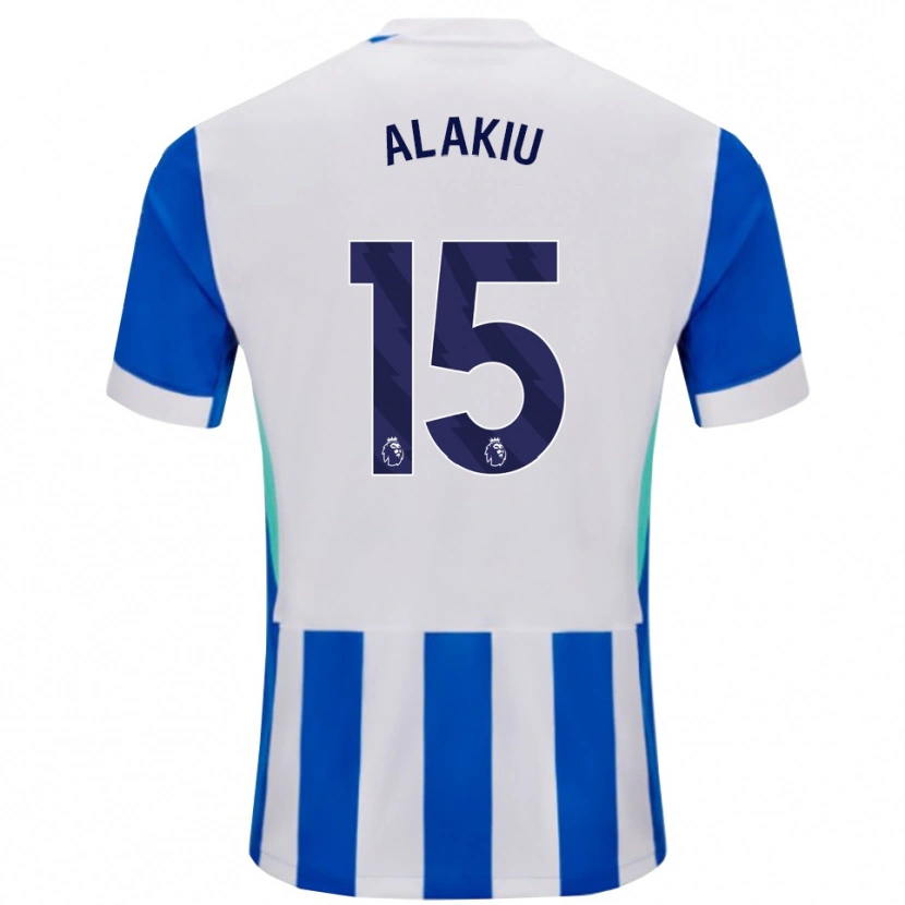 Danxen Uomo Maglia Isaiah Alakiu #15 Blu Bianco Kit Gara Home 2025/26 Maglietta