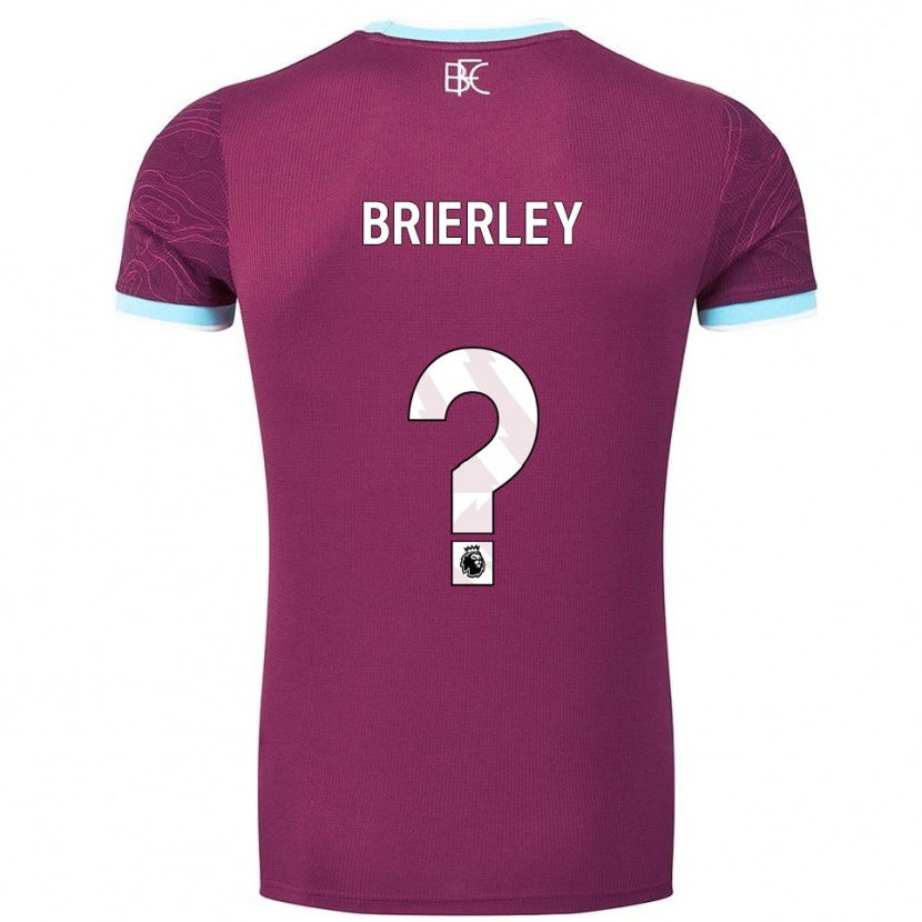 Danxen Uomo Maglia George Brierley #0 Borgogna Azzurro Kit Gara Home 2025/26 Maglietta