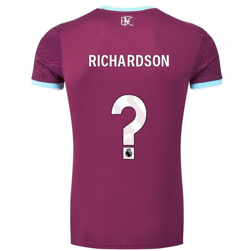 Danxen Uomo Maglia Lewis Richardson #0 Borgogna Azzurro Kit Gara Home 2025/26 Maglietta