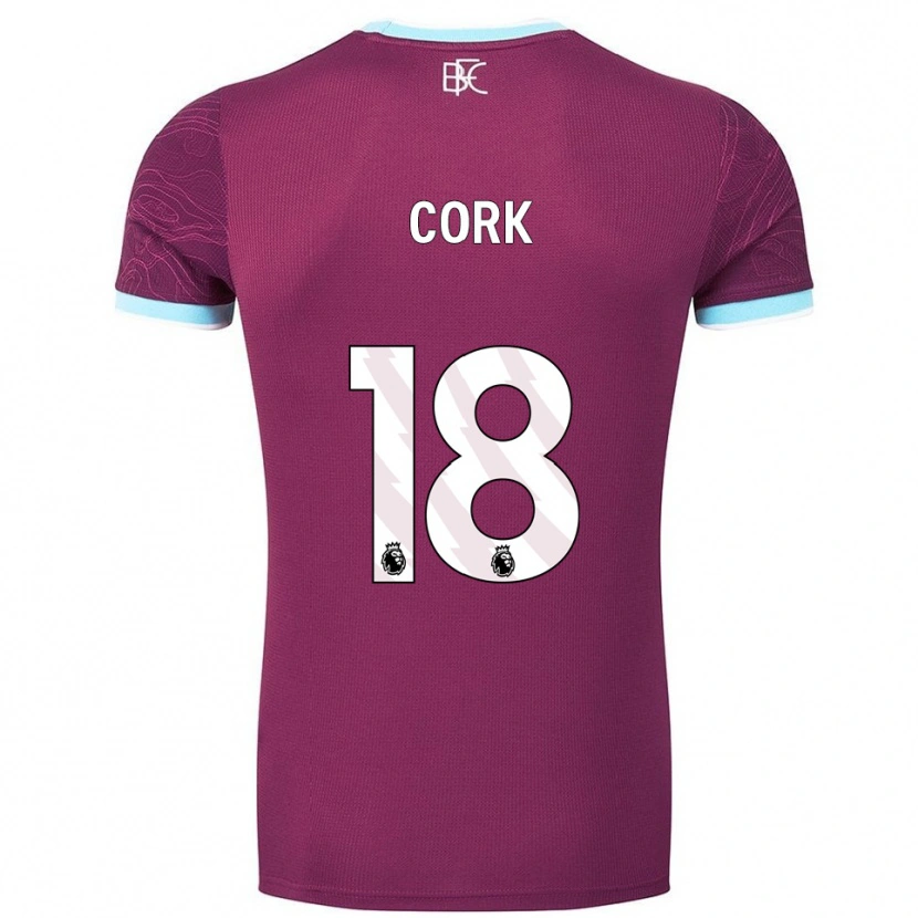 Danxen Uomo Maglia Jack Cork #18 Borgogna Azzurro Kit Gara Home 2025/26 Maglietta