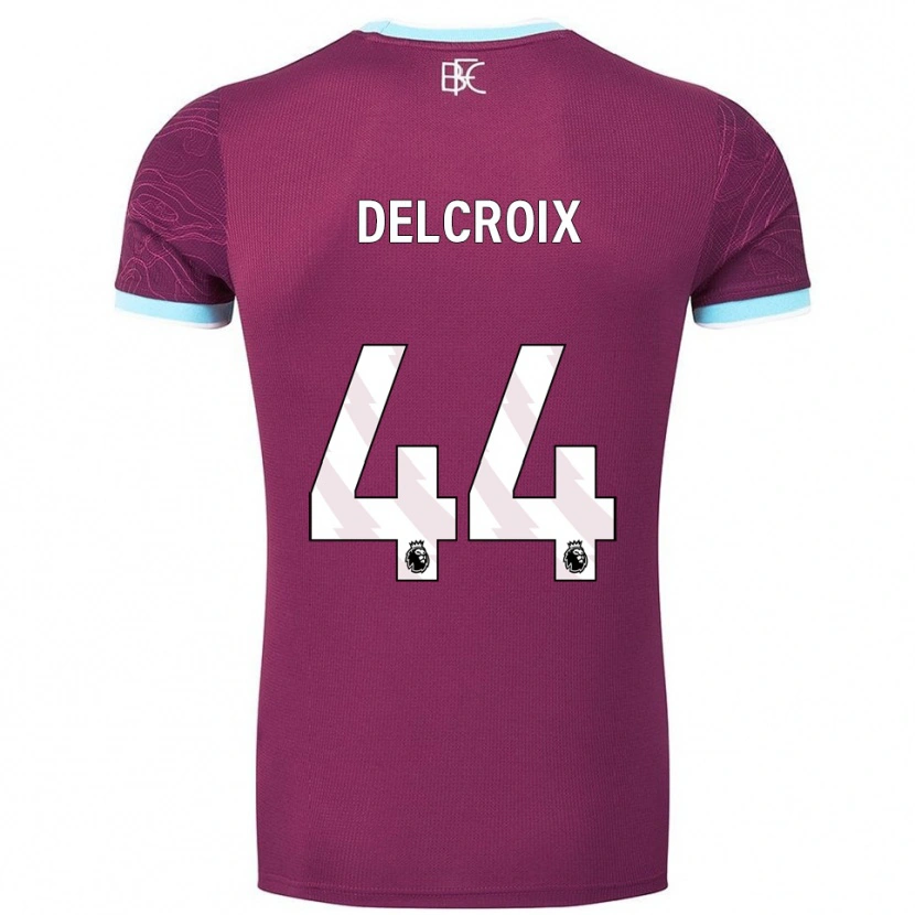 Danxen Uomo Maglia Hannes Delcroix #44 Borgogna Azzurro Kit Gara Home 2025/26 Maglietta