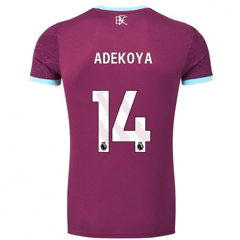 Danxen Uomo Maglia Noah Adekoya #14 Borgogna Azzurro Kit Gara Home 2025/26 Maglietta