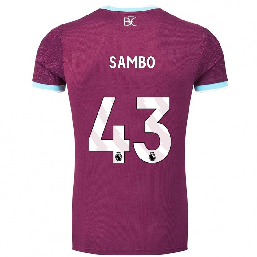 Danxen Uomo Maglia Shurandy Sambo #43 Borgogna Azzurro Kit Gara Home 2025/26 Maglietta