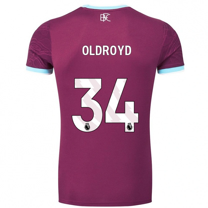 Danxen Uomo Maglia Amelia Oldroyd #34 Borgogna Azzurro Kit Gara Home 2025/26 Maglietta
