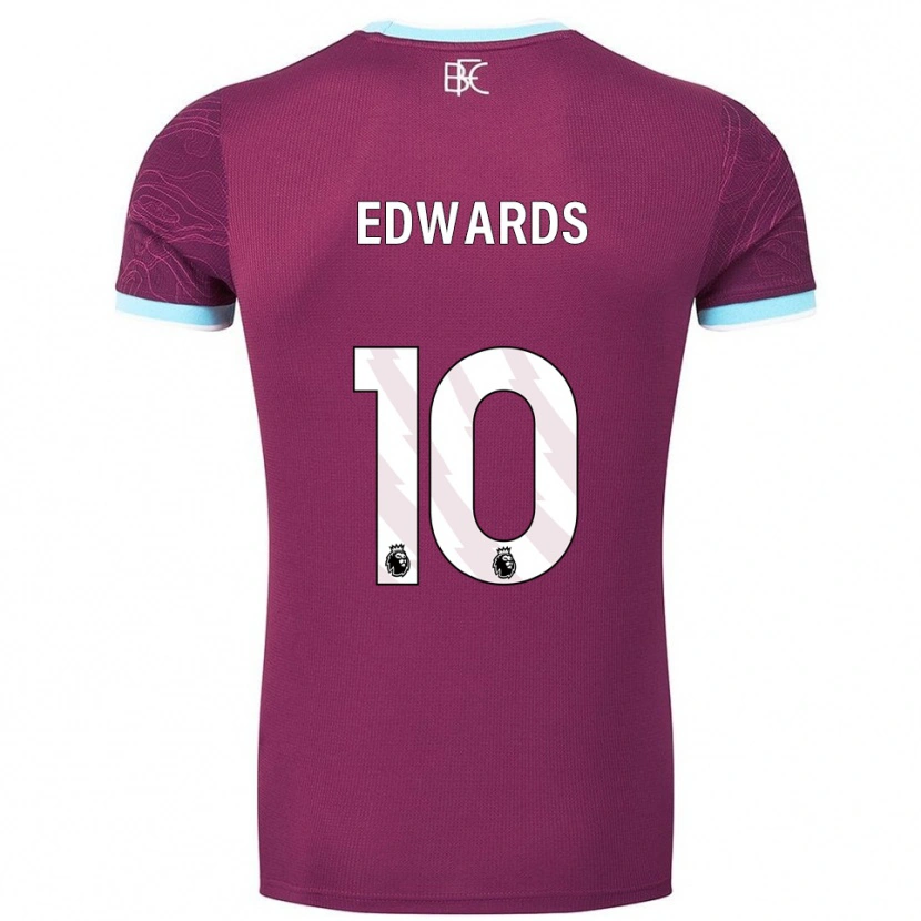 Danxen Uomo Maglia Marcus Edwards #10 Borgogna Azzurro Kit Gara Home 2025/26 Maglietta
