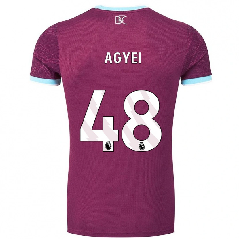 Danxen Uomo Maglia Enock Agyei #48 Borgogna Azzurro Kit Gara Home 2025/26 Maglietta