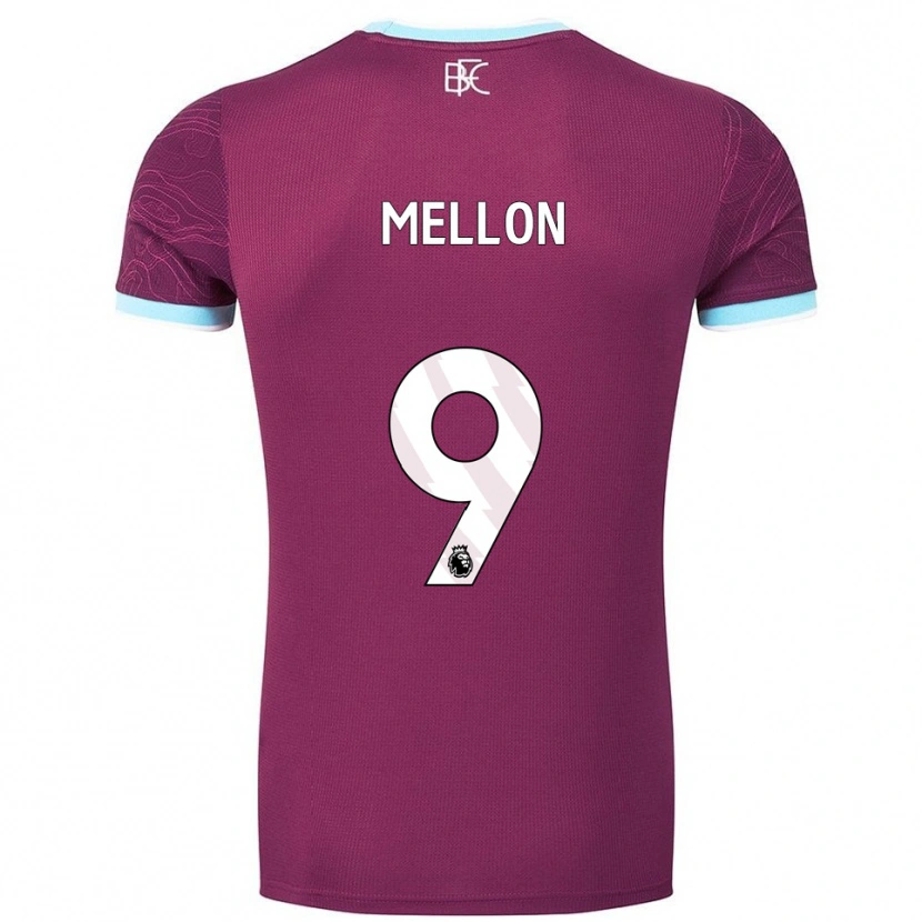 Danxen Uomo Maglia Michael Mellon #9 Borgogna Azzurro Kit Gara Home 2025/26 Maglietta
