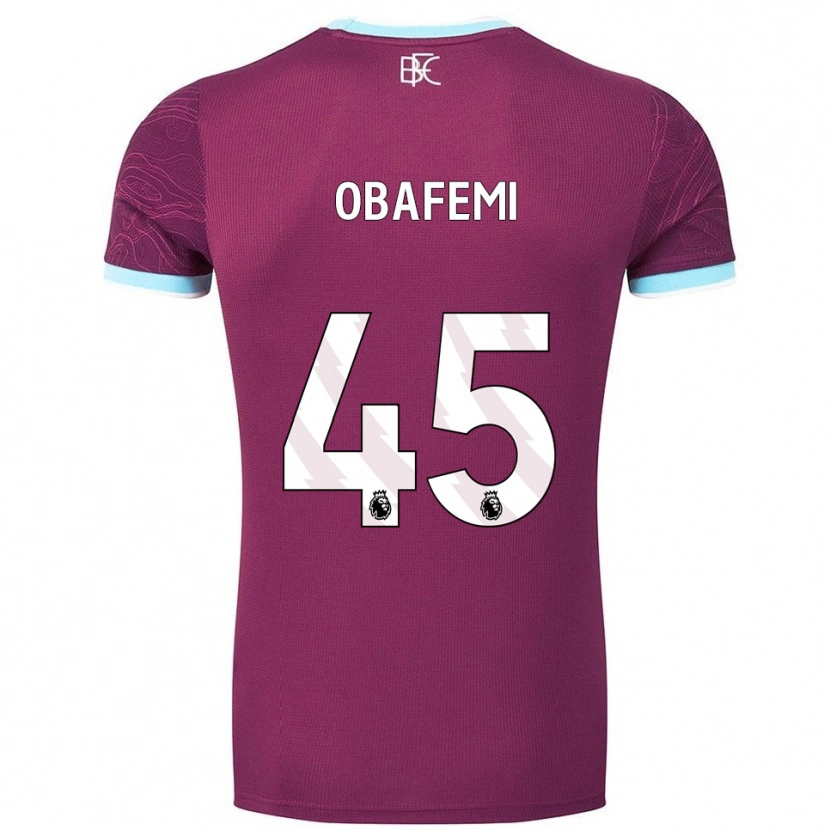 Danxen Uomo Maglia Michael Obafemi #45 Borgogna Azzurro Kit Gara Home 2025/26 Maglietta