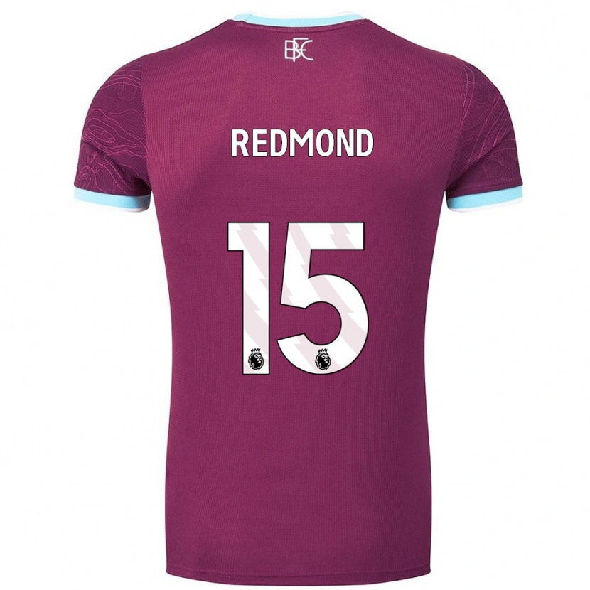 Danxen Uomo Maglia Nathan Redmond #15 Borgogna Azzurro Kit Gara Home 2025/26 Maglietta