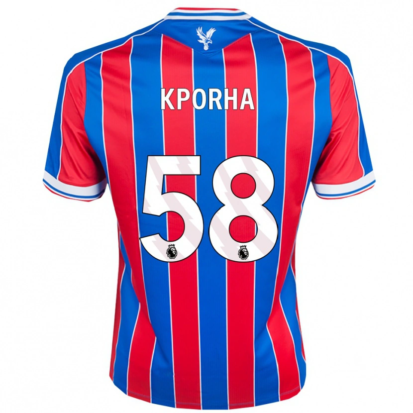 Danxen Uomo Maglia Caleb Kporha #58 Blu Rosso Bianco Kit Gara Home 2025/26 Maglietta