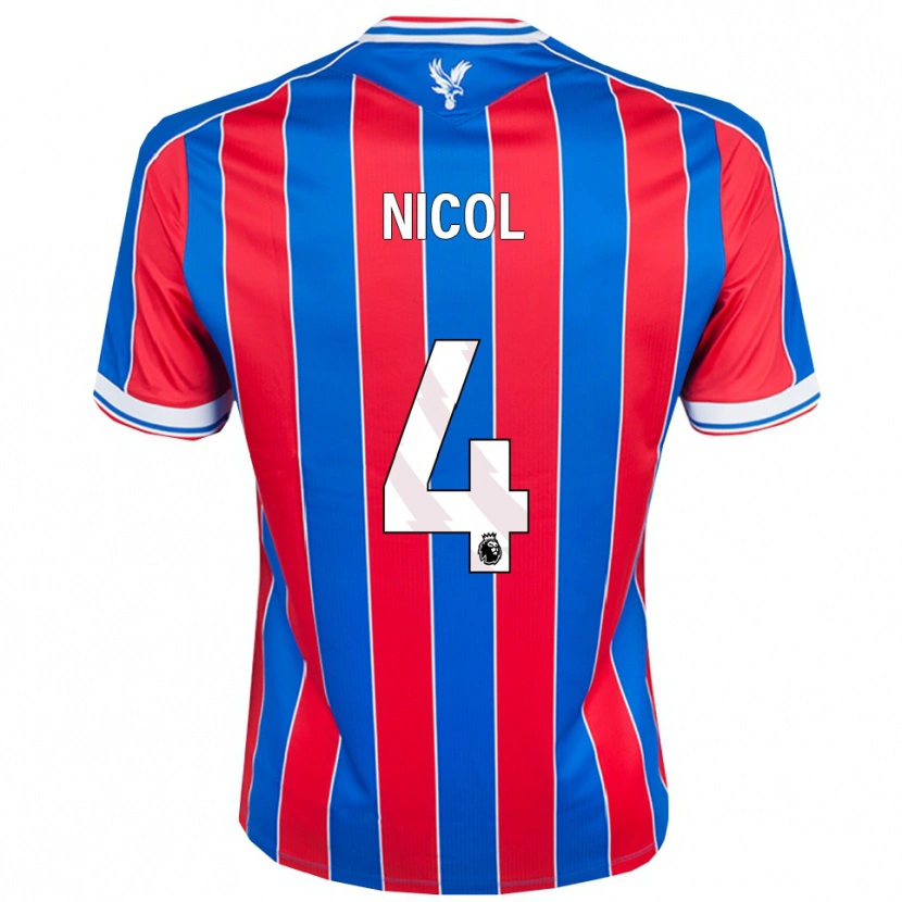 Danxen Uomo Maglia Leigh Nicol #4 Blu Rosso Bianco Kit Gara Home 2025/26 Maglietta