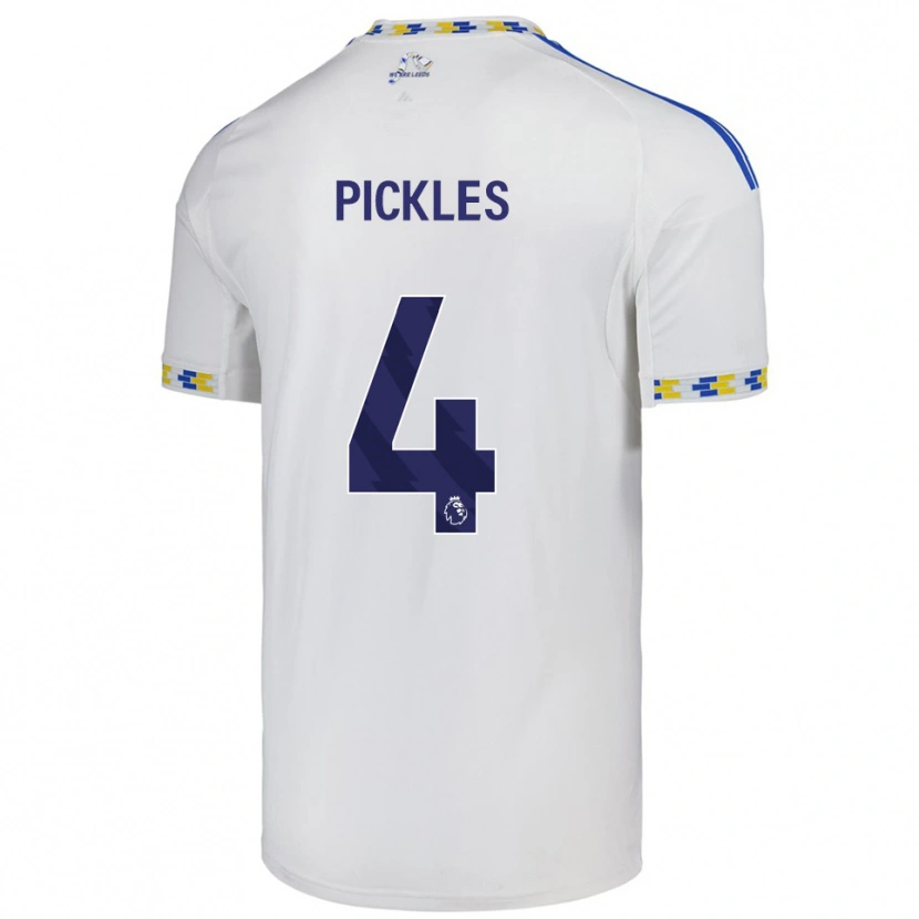 Danxen Uomo Maglia Ollie Pickles #4 Bianco Blu Kit Gara Home 2025/26 Maglietta