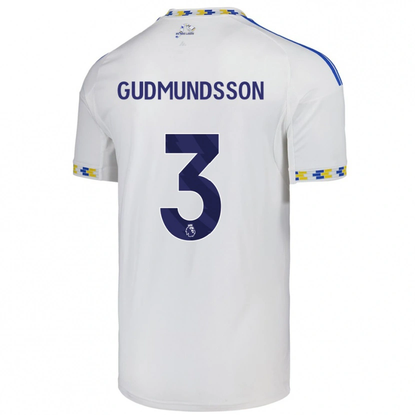 Danxen Uomo Maglia Gabriel Gudmundsson #3 Bianco Blu Kit Gara Home 2025/26 Maglietta