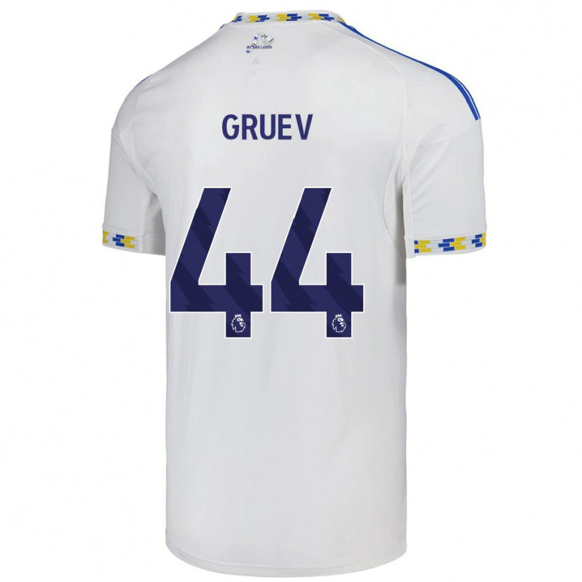 Danxen Uomo Maglia Ilia Gruev #44 Bianco Blu Kit Gara Home 2025/26 Maglietta