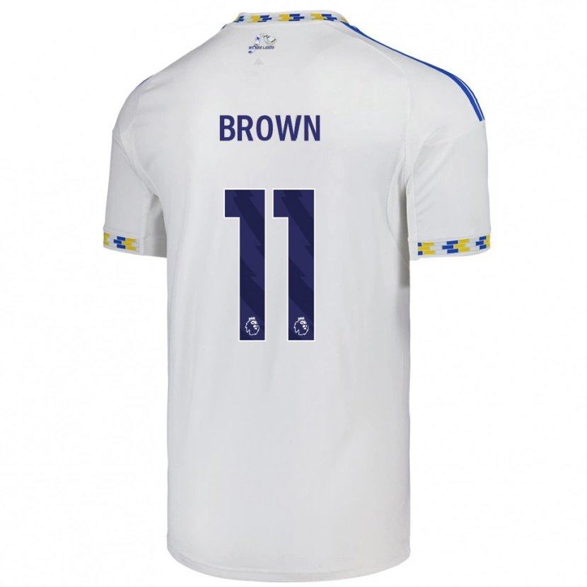 Danxen Uomo Maglia Abbie Brown #11 Bianco Blu Kit Gara Home 2025/26 Maglietta