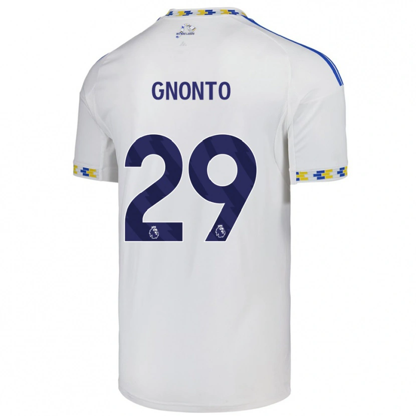 Danxen Uomo Maglia Wilfried Gnonto #29 Bianco Blu Kit Gara Home 2025/26 Maglietta