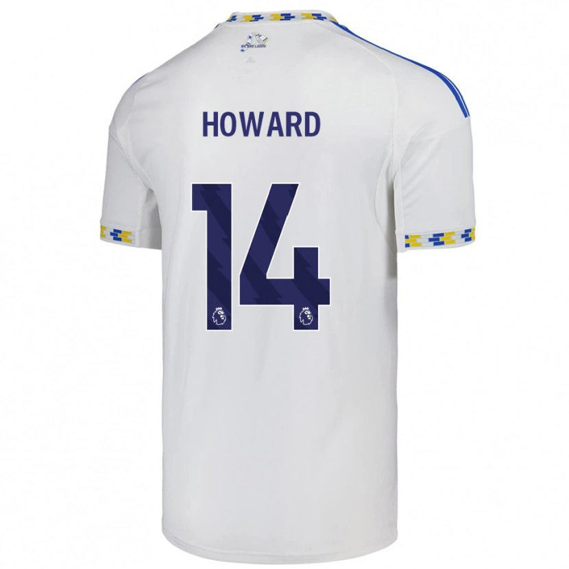 Danxen Uomo Maglia Jacob Howard #14 Bianco Blu Kit Gara Home 2025/26 Maglietta