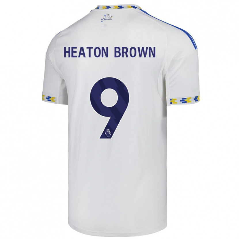 Danxen Uomo Maglia Heaton Brown #9 Bianco Blu Kit Gara Home 2025/26 Maglietta