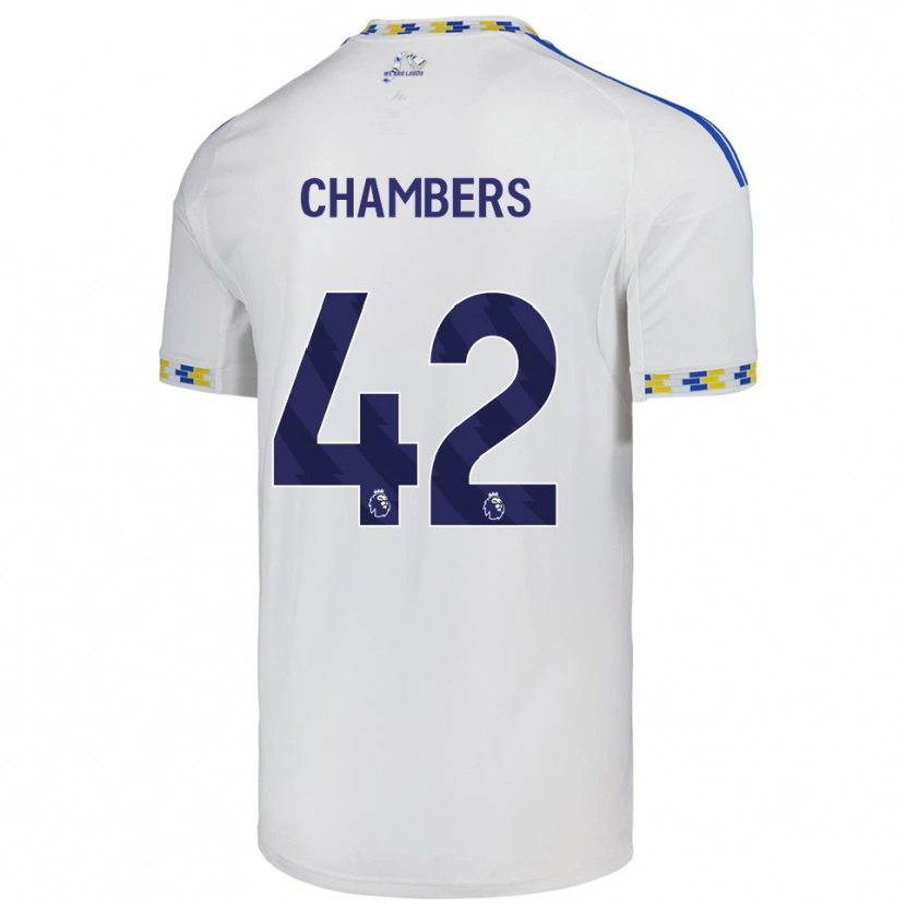 Danxen Uomo Maglia Sam Chambers #42 Bianco Blu Kit Gara Home 2025/26 Maglietta
