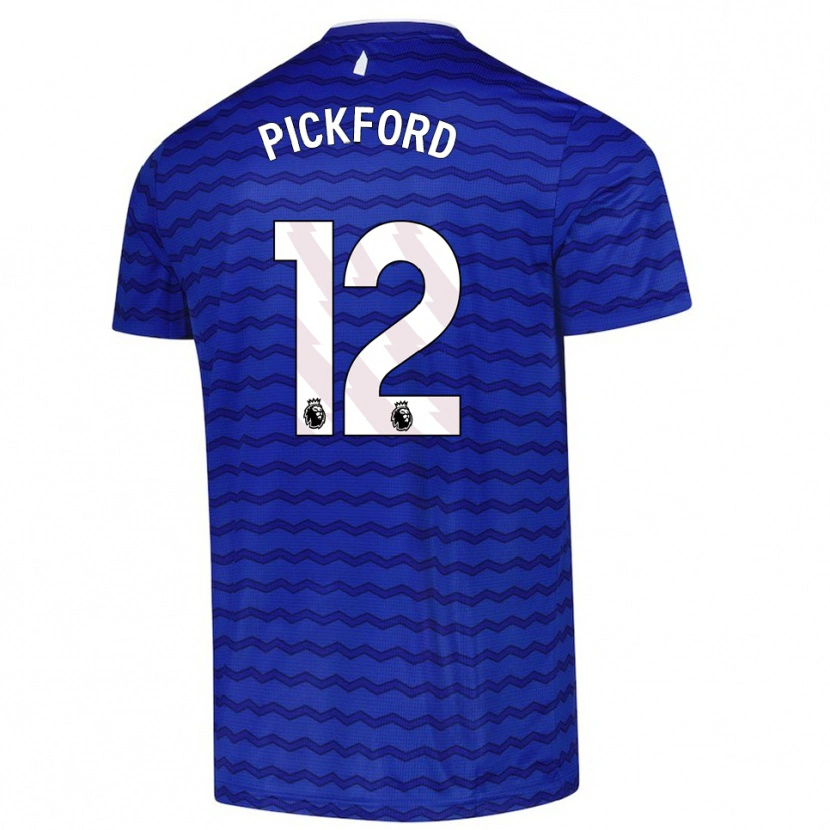 Danxen Uomo Maglia Jordan Pickford #12 Blu Navy Kit Gara Home 2025/26 Maglietta
