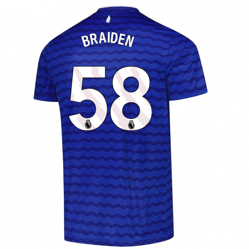 Danxen Uomo Maglia Braiden Graham #58 Blu Navy Kit Gara Home 2025/26 Maglietta