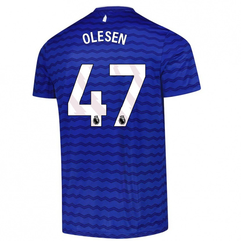 Danxen Uomo Maglia Karoline Olesen #47 Blu Navy Kit Gara Home 2025/26 Maglietta