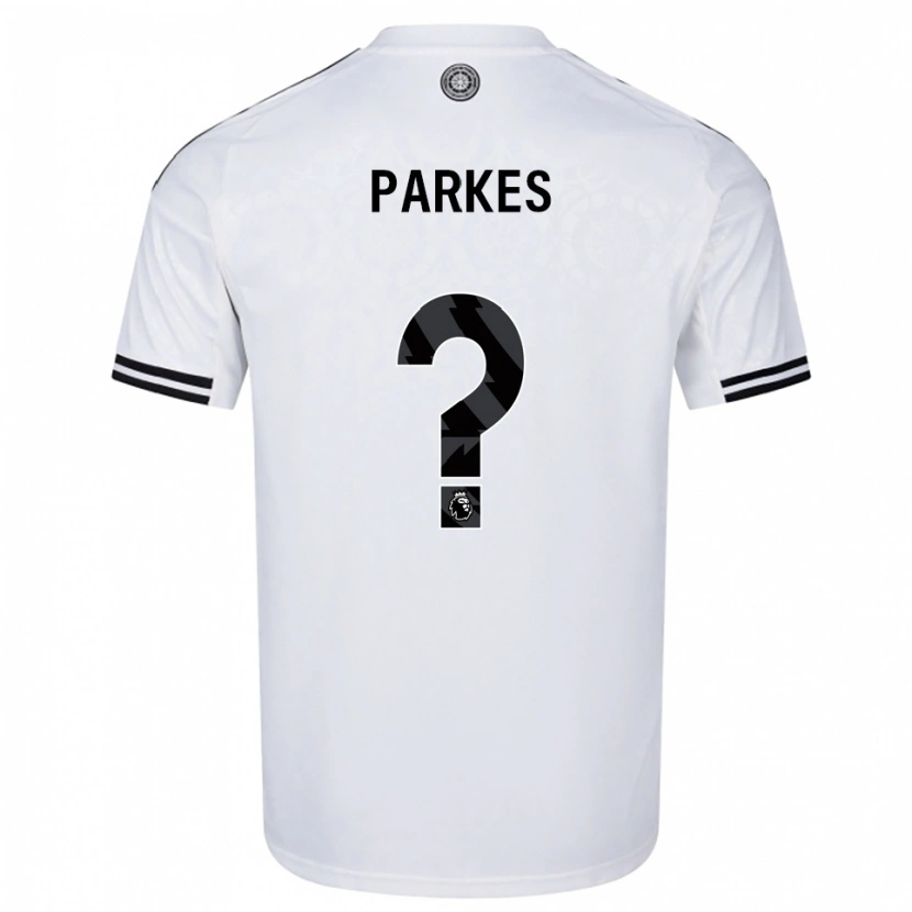 Danxen Uomo Maglia Stefan Parkes #0 Bianco Nero Kit Gara Home 2025/26 Maglietta
