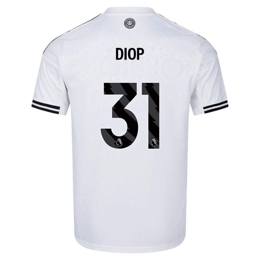 Danxen Uomo Maglia Issa Diop #31 Bianco Nero Kit Gara Home 2025/26 Maglietta