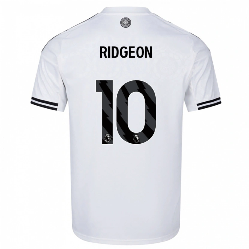 Danxen Uomo Maglia Seth Ridgeon #10 Bianco Nero Kit Gara Home 2025/26 Maglietta