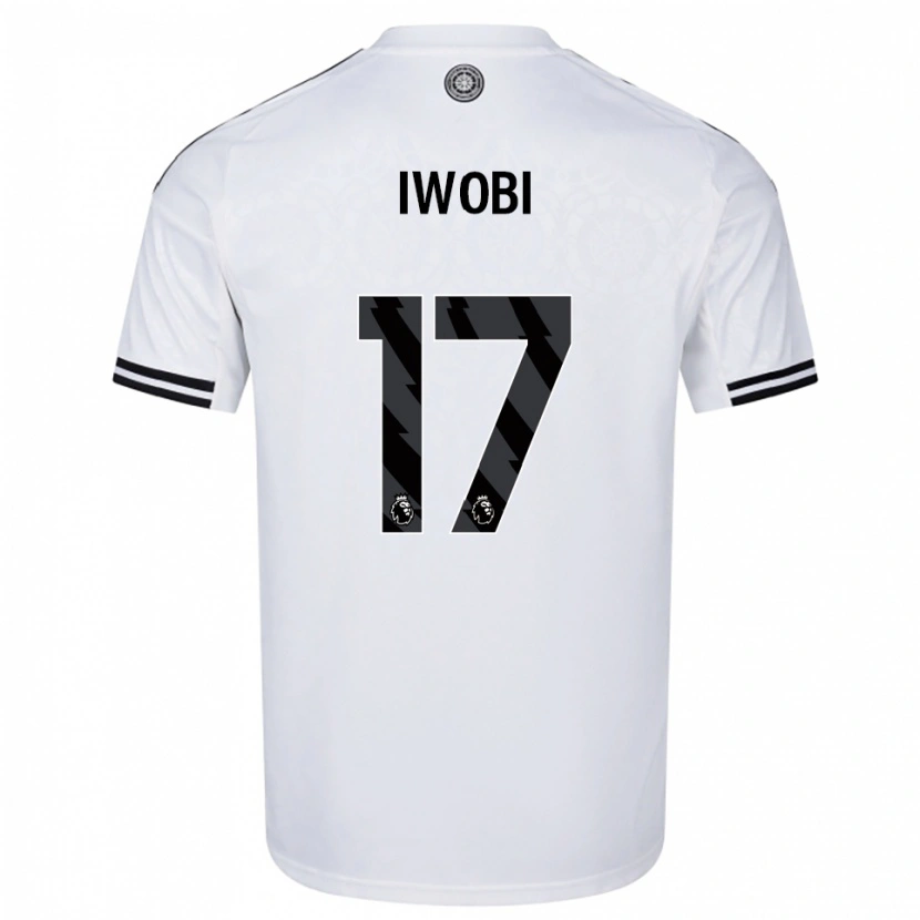 Danxen Uomo Maglia Alex Iwobi #17 Bianco Nero Kit Gara Home 2025/26 Maglietta